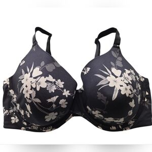 Auden Black and White Floral Bra And Panty Set 42DDD/2X